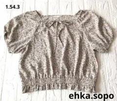 【ehka,sopo】フリーサイズ　花柄 　ベージュ系色合い　ブラウス　トップスのサムネイル