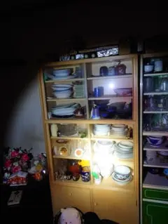 【直接引取限定！北海道古平町】　アンティーク　レトロ　昭和　食器棚　当時物