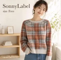 Sonny Label Free モヘヤ混チェックニット 423
