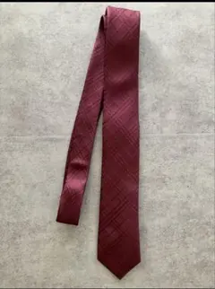 BRICK HOUSE バーガンディ ワインレッド色 チェック柄 ネクタイ