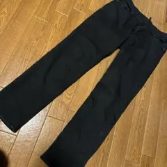黒いデニムパンツ サイズ70 フランネルライニング