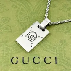 美品✨　グッチ　GUCCI ネックレス　ゴースト スカル　シルバー　スクエア　G 美品✨ グッチ GUCCI ネックレス ゴースト スカル シルバー スクエア G
