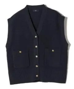 SHIPS Colors ニットツイードベスト