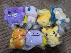 ポケモンドールズ　もっちりマスコット　ピカチュウ　リザードン　ゲンガー　カビゴン