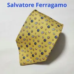 ト*ド様 【126】フェラガモ シルク ネクタイ イエロー 大剣9.5㎝