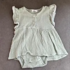 新品　ペアマノン ガーゼロンパース ノースリーブ　80のサムネイル