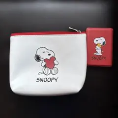 スヌーピー　ポーチ&ミラーセット
