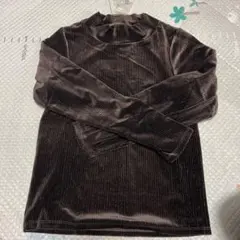 ボタンラメベロアリブプルオーバー