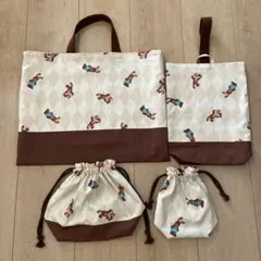 入園入学準備　袋物4点セット⭐️アーガイルバニー　うさぎ