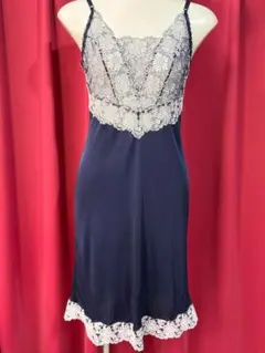 n*m様 G312☆ワコール/キャミソール☆80-95 ネイビー 日本製 レース