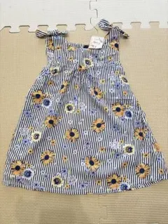 新品⭐︎マザウェイズ 花柄 ストライプ ワンピース 90のサムネイル
