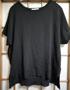 オペークドットクリップ　ドルマンスリーブニット