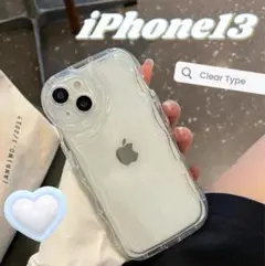 新品 iPhone 13 クリア ケース カバー 韓国 かわいい g ウェーブ