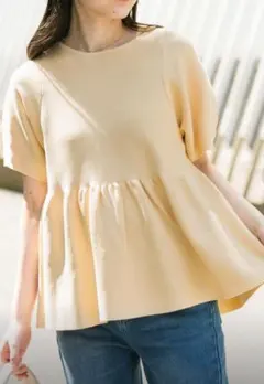 SENSE OF PLACE ボリュームスリーブペプラムセーターのサムネイル