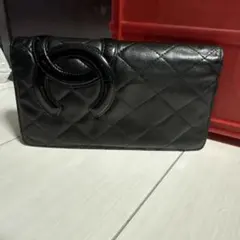 正規品　CHANEL 財布 長財布 カンボンライン 人気ブラック
