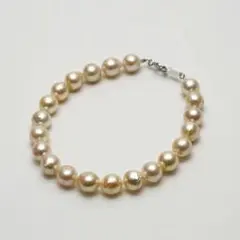 アコヤ真珠パールブレスレット　8.0-8.5mm　ホワイトピンクカラー