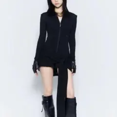 ワンピース theredthread S drape romper gray THEREDTHREAD S drape romper gray - メルカリ