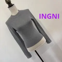 INGNI 袖金ボタンリブニットトップス