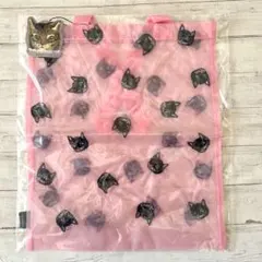 新品 ナタリーレテ オーガンジートートバッグ 猫 刺繍 ピンク