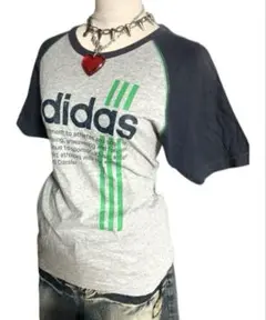 y2k adidas tシャツピチT ラグラン平成ギャル