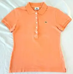 【DR009】 LACOSTE レディース半袖ポロシャツ 42サイズ オレンジ