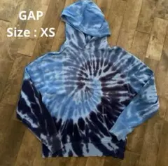 GAP パーカー【XS】タイダイ柄フード付トレーナースウェットトップスギャップ