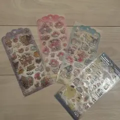 正規品　サンリオ　ドロップジュエリーシール　クリア　キティ　日焼け　はぴだんぶい