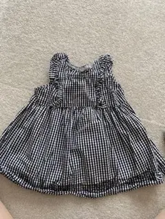 黒と白のチェック柄ワンピース