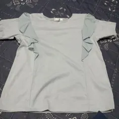 しまむら　2PINK　フリル付き　ライトブルー　半袖　Tシャツ　Mのサムネイル