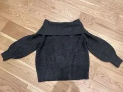 coca オフショルダーニット　グレー　M