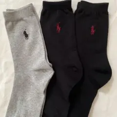 ポロラルフローレンのレディース用ソックス3足セット、新品22~24cm