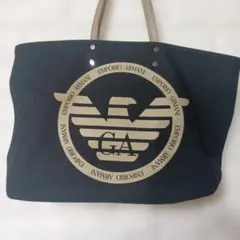 Emporio Armani キャンバスロゴトートバッグ黒