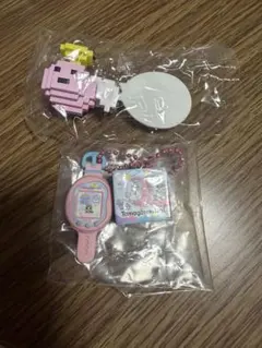 たまごっちおかしなたまごボーロっち2/ドットフィギュアチャーム　ピンク系セット