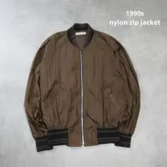 USED / 1990s ナイロン ジッパー ジャケット シワ加工 ブルゾン Mのサムネイル