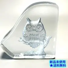 ⭐️新品未使用⭐️スウェーデン製★フクロウのクリスタルガラスオブジェ★1点