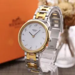 OH済・新品電池】HERMES アルソー レディース腕時計 白文字盤純正