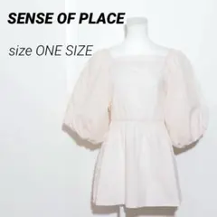 SENSE OF PLACE センスオブプレイス 七分袖トップス パフスリーブ