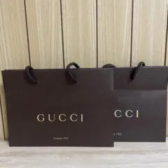 GUCCI ショッパー 袋 中型 ブラウン　２枚セット