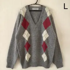vネックセーター アーガイル