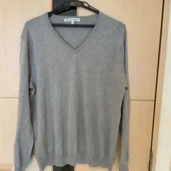 GREEN LABEL RELAXING グレー Vネック ニット L