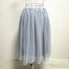 ♤アース・F ひざ丈フレアスカート レース グレー