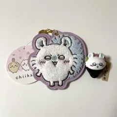 ちいかわ もこもこサガラ刺繍キーホルダー ちいかわ寿司 ネギトロ モモンガ