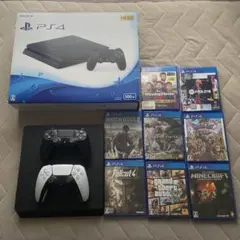 【中古】 PS4本体500GB +コントローラー＆豪華ソフトセット