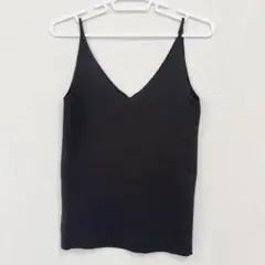 【万能】rienda ニットキャミソール 黒 美シルエット 伸縮性 FREEのサムネイル