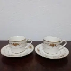 ノリタケ　アイボリーチャイナ　デミタスカップ＆ソーサー　2客セット