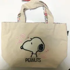 SNOOPY トートバッグ ＳＮさがら刺繍 ミニトートバッグ 桜ちらし