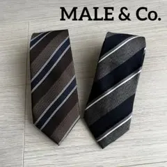MALE & Co. ストライプ ネクタイ　2本セット