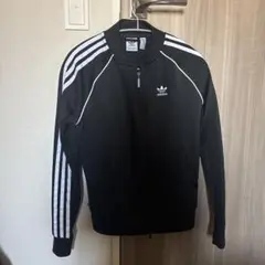adidas ブラック ジップアップジャージ XS