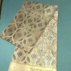 西陣織袋帯未仕立品（株）ふくい 薄金箔引地菱取花華文　芯入仕立代込
