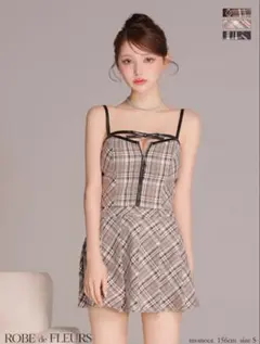 dea robe de fleurs 新作ドレス M グレーチェック - メルカリ